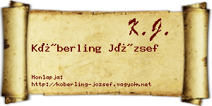 Köberling József névjegykártya